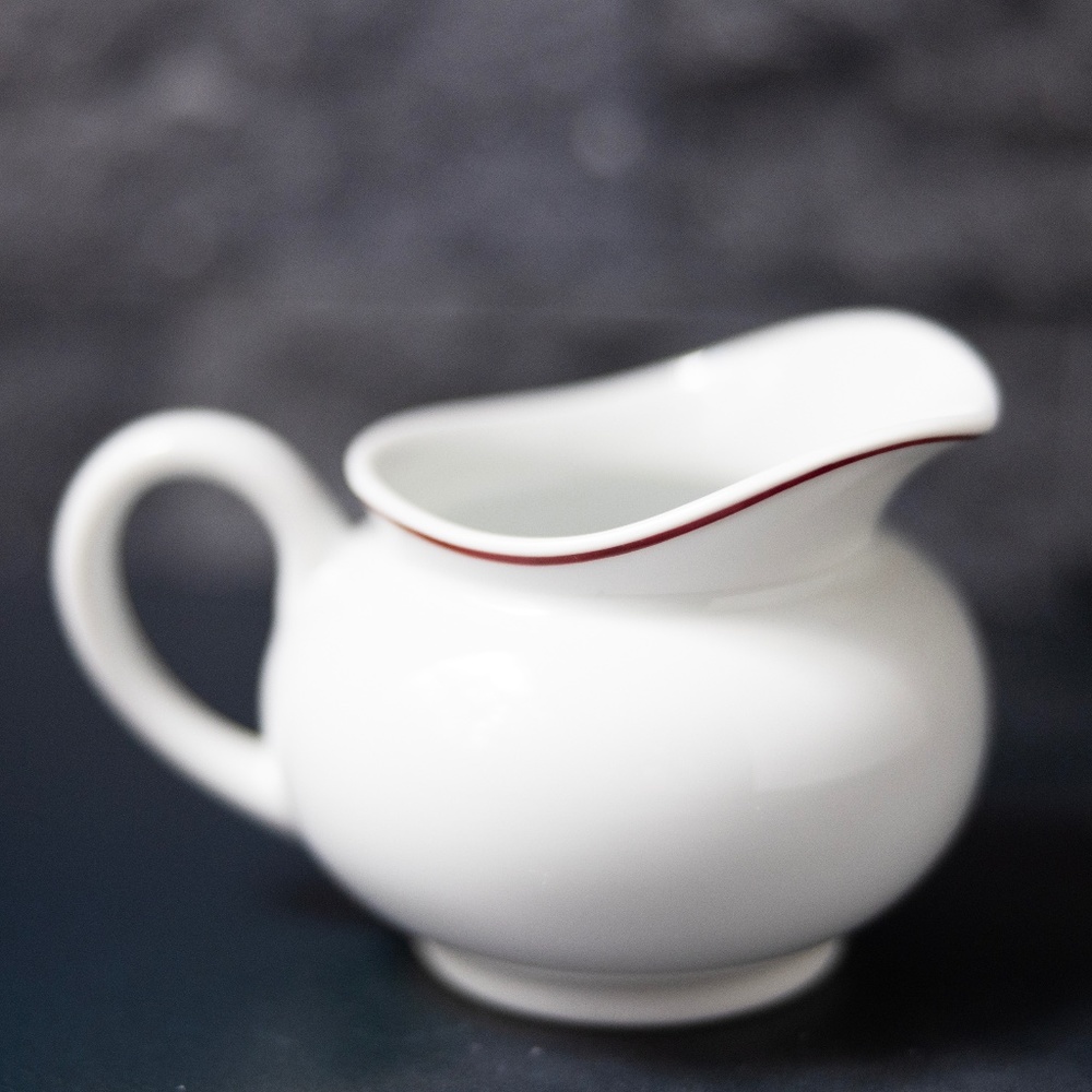 Royal Limoges white red porcelain creamer pitcher France French